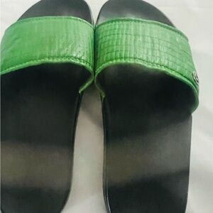 Giorgio Armani Green and Black Slides